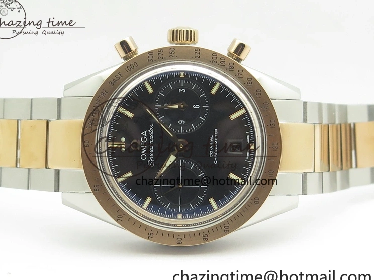 0521 Speedmaster ’57 Co-Axial SS RG OMF 1:1 Best Edition Black Dial On SS RG Bracelet A9300 (Free Leather Strap) RelaxedFit 8071